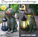 Dog Garden Statue Outdoor Décor with Solar Lights Lantern,Dog Solar Light Figurines Outside Decorations for Yard，Lawn ,Patio, Balcony, Unique Housewarming Gifts by CozyNest Decor