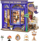 Rolife DIY Miniature House Kit Leisure Tea Time, 3D Book Nook Openable Bookshelf Decor for Adults, Mini Model House Kits, DIY Crafts Kit Halloween for Adults (Leisure Tea Time) by TinyTreasures Baby Boutique