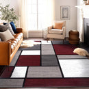 Rugshop Contemporary Modern Boxes Area Rug 5' 3" X 7' 3" Red by TinyTreasures Baby Boutique