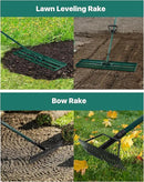 Lawn Leveling Rake 33x10'', Yard Leveling Rake with 78'' Back-Saving Adjustable Handle, Stainless Steel Lawn Leveler Tool with 17'' Tines Head for Garden, Backyard, Farm, Golf Course by GreenHaven Gardens