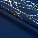 Grommets Blackout Long Window Curtains Navy Blue Gold-52W*108L 2PCS Drapes for Bedroom by CozyNest Decor