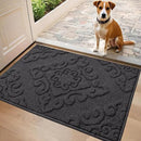 COSY HOMEER-Door-Mat-Non-Slip-Entryway-Rug 20”x32” Absorbent Welcome Mats Washable Dirt Trapper Door Mat Entrance Floor Mats for Front Back Doormats and Wet Shoes,Dark Grey by CozyNest Decor