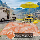 Pauwer Waterproof Outdoor Rug 8x10, Reversible Plastic Straw Patio Camping Rug, Indoor Outdoor RV Mat Carpet for Deck, Camper, Porch, Balcony, Backyard, Picnic, Leaf Orange by GreenHaven Gardens