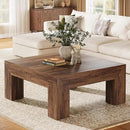 Tribesigns 39.4-Inch Square Coffee Table for Living Room, Farmhouse All MDF Accent Center Cocktail Table with Sturdy Wooden Legs, Easy Assembly, Dark Brown by CozyNest Decor