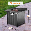 SereneLife 28" Propane Gas Fire Pit Table - 40,000 BTU Outdoor Fireplace with Cover, Stainless Steel Burner & Control Panel, Adjustable Flame, Weather Resistant, Easy Assembly, Outdoor Décor by GreenHaven Gardens