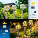 SOLPEX Solar Garden Lights String, 6 Pack Outdoor Christmas Decoration Warm White Solar Powered Cracked Glass Ball Lights, Waterproof for Patio Decoration by CozyNest Decor