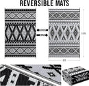 OLANLY Outdoor Rug Waterproof 8x10 ft, Reversible Outdoor Plastic Straw Rug, Boho Patio Rug, Indoor Outdoor Carpet, RV Mat Outside for Patio, Camp, Picnic, Balcony, Deck, Backyard, Black & White by GreenHaven Gardens