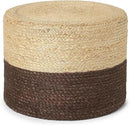 REDEARTH · Cylindrical Pouf Foot Stool Ottoman - Jute Braided Pouffe Poof Accent Sitting Footrest for Living Room, Bedroom, Nursery, Patio, Lounge & Other Rooms (Natural Acorn, 18"x18"x14") by CozyNest Decor