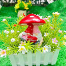Garden Pink Tiny Gnome Couple Statue with Red Heart Mushroom Funny Outdoor Resin Figurines Home Decorations Valentine’s Day Housewarming Ornament Gift by GreenHaven Gardens