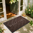 Yimobra Welcome Mat Outdoor Indoor, All-Season Waterproof Front Door Mat Outside Entrance, All-Weather Heavy Duty Non-Slip Doormat, Low Profile Porch Patio Entrance Mats, 47x32, Brown by CozyNest Decor