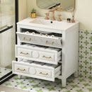 Retro Bathroom Vanity With Sink Combo, Free Standing Single Set With 3 Drawers by Unique Piece Furniture