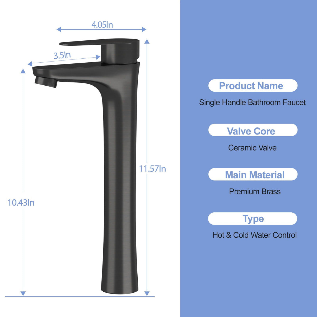Single Handle Vessel Sink Faucet, photo 10 of 18