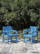 Patio Dining Chair Set of 2, HDPE Outdoor Dining Chair, Ergonomic HDPE Dining Chairs with Deep Seating, All Weather Outdoor Chairs Furniture for Backyard, Deck, Garden, Poolside, Sky Blue by CozyNest Decor