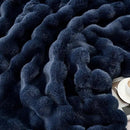 DREAMNINE Large Soft Thick Fuzzy Bubble Faux Rabbit Fur Blanket Full Size 70" x 80",Double Sided Comfy Plush Warm Shaggy Fluffy Blankets, Luxury Big Cozy Cute Textured Furry Blanket for Bed, Navy Blue by CozyNest Decor