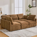 Modern Modular U-Shaped Sofa Bed With Movable Ottoman, USB Ports, Phone Holder by HouseOfZazla