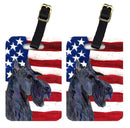 USA American Flag with Scottish Terrier Luggage Tag