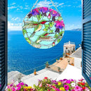 Hummingbird Suncatcher Stained Glass - Hummingbird Gifts for Women, Birds Suncatchers for Windows - Birds Window Hangings with Chain and Hook, 6 inch Stained Glass Suncatcher for Mom by GreenHaven Gardens