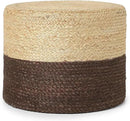 REDEARTH · Cylindrical Pouf Foot Stool Ottoman - Jute Braided Pouffe Poof Accent Sitting Footrest for Living Room, Bedroom, Nursery, Patio, Lounge & Other Rooms (Natural Acorn, 18"x18"x14") by CozyNest Decor