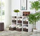 DECOMOMO Storage Bins Fabric Storage Baskets for Shelves, Linen Closet Organization Toys Nursery (Brown and White, Large - 3 Pack) by CozyNest Decor
