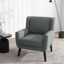 UIXE Accent Chairs Set of 2, Fabric Upholstered Armchair for Living Room, Comfy Arm Chair Single Sofa Bedroom Side Reading Seat - Flax Gray by CozyNest Decor