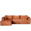 Compression Sectional Couch With Comfy Chaise, Boneless L Shape Sofa With Deep Seat by HouseOfZazla