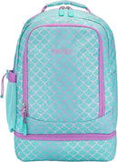 Bentgo Kids 2-in-1 Backpack & Insulated Lunch Bag - Durable 16” Backpack & Lunch Container in Unique Prints for School & Travel - Water Resistant, Padded & Large Compartments (Mermaid Scales) by TinyTreasures Baby Boutique
