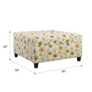 Floral Storage Ottoman With Traditional Design - Gold by HouseOfZazla