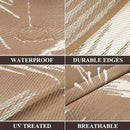 Pauwer Waterproof Outdoor Rug 5x8, Reversible Plastic Straw Patio Camping Rug, Indoor Outdoor RV Mat Carpet for Deck, Camper, Porch, Balcony, Backyard, Picnic, Leaf Brown by GreenHaven Gardens