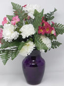 Floral Supply Online - 8" Rose Vase and Flower Guide Booklet - Decorative Glass Flower Vase for Floral Arrangements, Weddings, Home Decor or Office. (Purple) by CozyNest Decor