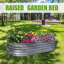 SnugNiture Galvanized Raised Garden Bed, 6x3x1.5ft Oval Metal Planter Box for Planting Outdoor Plants Vegetables by GreenHaven Gardens