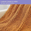 Bigacogo Chunky Knit Throw Blanket for Couch, 40x60 inches, 100% Hand Knitted with Thick Jumbo Chenille Yarn, Cozy Soft Large Rope Knot Cable Crochet Blankets for Sofa Bed Living Room, Burnt Orange by CozyNest Decor