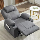 Oversized Swivel Rocker Recliner Chair with Heat and Massage, 360 Degree Swivel Rocking Single Sofa with Cup Holders and USB Port, Big Large Recliner Chair for Living Room (Fabric, Darkgrey) by CozyNest Decor