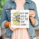 Simply Said, INC Perfect Pallets Petites - Keep Your Head Up. Keep Your Heart Strong - 8 x 8 in Distressed Rustic Wood Sign PET20188 by CozyNest Decor