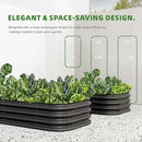 DaisyVibe Raised Garden Bed Kit, Planter Raised Garden Boxes Outdoor, Oval Large Metal Raised Garden Beds for Vegetables Flowers (Grey, 5ftx2ftx1ft) by GreenHaven Gardens