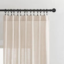 Joydeco Linen Curtains for Living Room,Semi Sheer Drapes Window Long Curtains 84 inches Long Pink Beige by CozyNest Decor