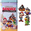 BioSwiss Bandages, Pirate Shaped Self Adhesive Bandage, Latex Free Sterile Wound Care, Fun First Aid Kit Supplies for Kids and Adults, 50 Count by TinyTreasures Baby Boutique