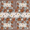 XCHI Spooky Skeleton Ghost Pumpkin Halloween Placemats Set of 6 Table Mats for Party Home Kitchen Dining Table Decorations 12x18 Inch by CozyNest Decor