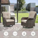 3 PCS Patio Furniture Set - Mixed Grey Wicker Swivel Rocking Chairs with Side Table, Furniture Set for Outdoor by GreenHaven Gardens