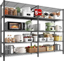 REIBII 5 Tier Wire Shelving Storage Shelves Loads 1430LBS, 58" W Metal Shelving for Storage Adjustable Shelving Unit Heavy Duty Garage Shelves Pantry Shelves Kitchen, Black by CozyNest Decor