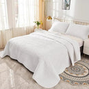 MarCielo 3-Piece 100% Cotton Oversized Bedspread Lightweight Quilt Coverlet Embroidery Farmhouse Bedding Set T0 (Bright White, Oversized King (118"x106")) by CozyNest Decor