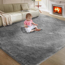 Ultra Soft Rug for Living Room, 4X6 Fluffy Shag Area Rug for Bedroom, Modern Shaggy Carpets Fuzzy Rug for Teens Dorm Nursery Home Decor Aesthetic, Upgrade Anti-Skid Durable, Grey by TinyTreasures Baby Boutique
