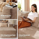 104" Cloud Sectional Couches for Living Room,L Shaped Boneless Couch in A Box,Sleeper Sofa with Comfy Chaise No Assembly Required,Camel by CozyNest Decor