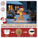5FT Gingerbread Man with Candy Cane and Gift Box Decoration, 2.5D Pre-Lit Gingerbread Man Decor with 120 LED Lights for Christmas, Freestanding Glittered Holiday Display for Outdoor, Indoor by CozyNest Decor