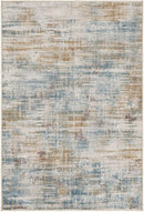 2x3 Entryway Area Rugs: Washable Neutral Abstract Small Rug Door Mat Non-Slip Soft Low Pile Indoor Carpe for Entrance Kitchen Front Door Bathroom Entry Kids Room - Blue Brown by TinyTreasures Baby Boutique
