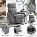 Manual Swivel Rocker Recliner Chair for Adults, Overstuffed Reclining Glider Chair for Nursing with Vibration Massage & Heat, Living Room Rocking Recliner 2-Stage backrest, Chenille Fabric Dark Gray by CozyNest Decor