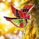 KY&BOSAM Cardinal Suncatcher Crystal Had Painted Glass Sun catchers Hangings for Windows Ornament with Pressed Real Flower and Heart Charm Birthday Gifts for Women Mom Mother's Day Christmas Mom Gifts by GreenHaven Gardens