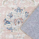 jinchan Hallway Runner Rug 3x8 Machine Washable Runner Rug Pink Vintage Floral Design Non-Slip Low Pile Ultra-Thin for Kitchen Laundry Room Bedroom Farmhouse (3‘x8',Pink) by TinyTreasures Baby Boutique