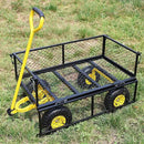 Wagon Removable Sides - Farm, Warehouse, Yard Dump Cart - Yellow+Black Air Wheels by GreenHaven Gardens