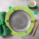 Whaline 4Pcs Round St. Patrick's Day Placemats Embroidered Shamrock Place Mats Green Clover Dinner Table Mats for Home Spring Irish Holiday Birthday Party Decor by CozyNest Decor