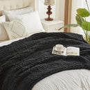 Carriediosa Chunky Knit Throw Blanket 60" X 80" Twin, 100% Hand Made Large Chenille Loop Yarn Soft Fluffy Throws for Couch Sofa Bed, Big Crochet Cozy Heavy Thick Cable Woven Blankets, Black by CozyNest Decor